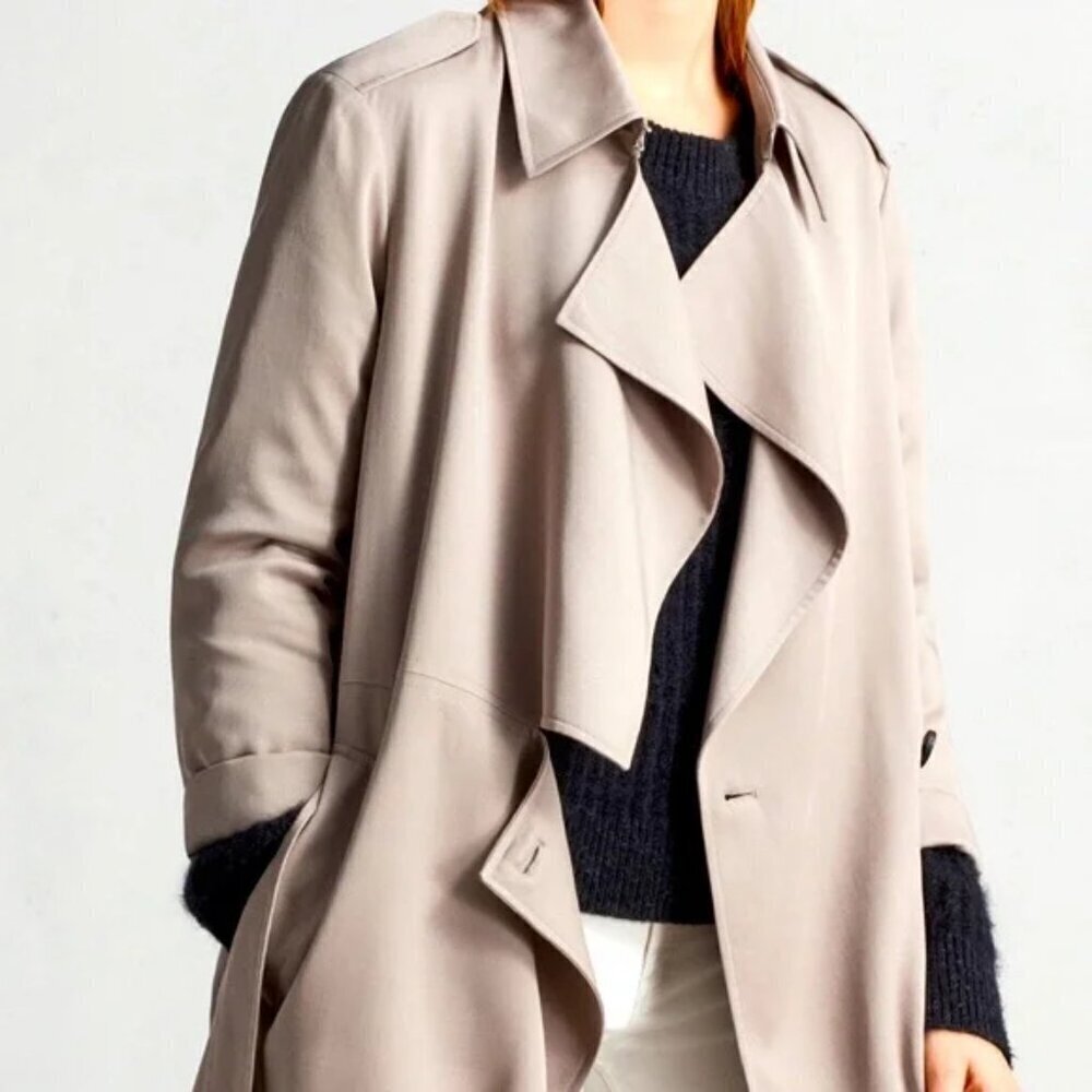 All Saints Bexley Mac Khaki Trench Coat Size Small